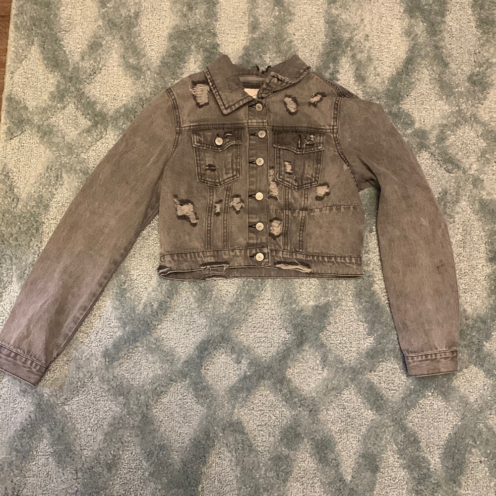 Gray Denim Jacket, Size S (US 4/6)